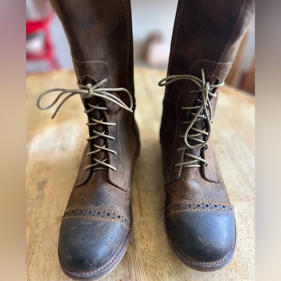 Jeffrey Campbell Ride’m Tall Leather Knee-High Boots Laces - Picture 3 of 15